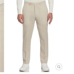 SLIM FIT SOLID LINEN BLEND PANT